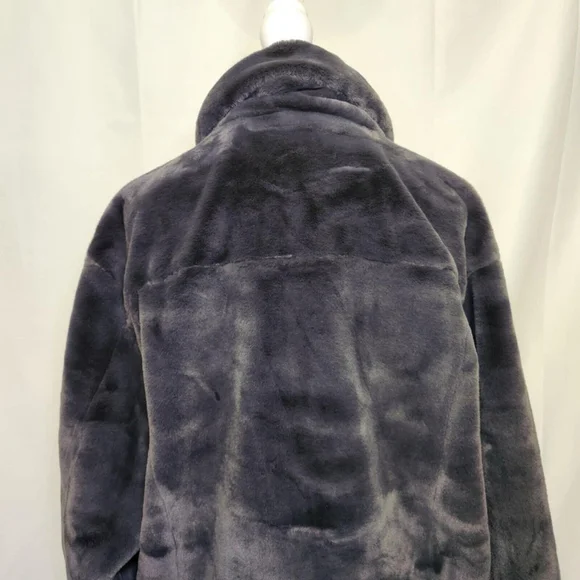 UGG Women's Frankie Trucker Faux Fur Jacket Ink Grey Sz M Warm Soft Cozy - Picture 7 of 16